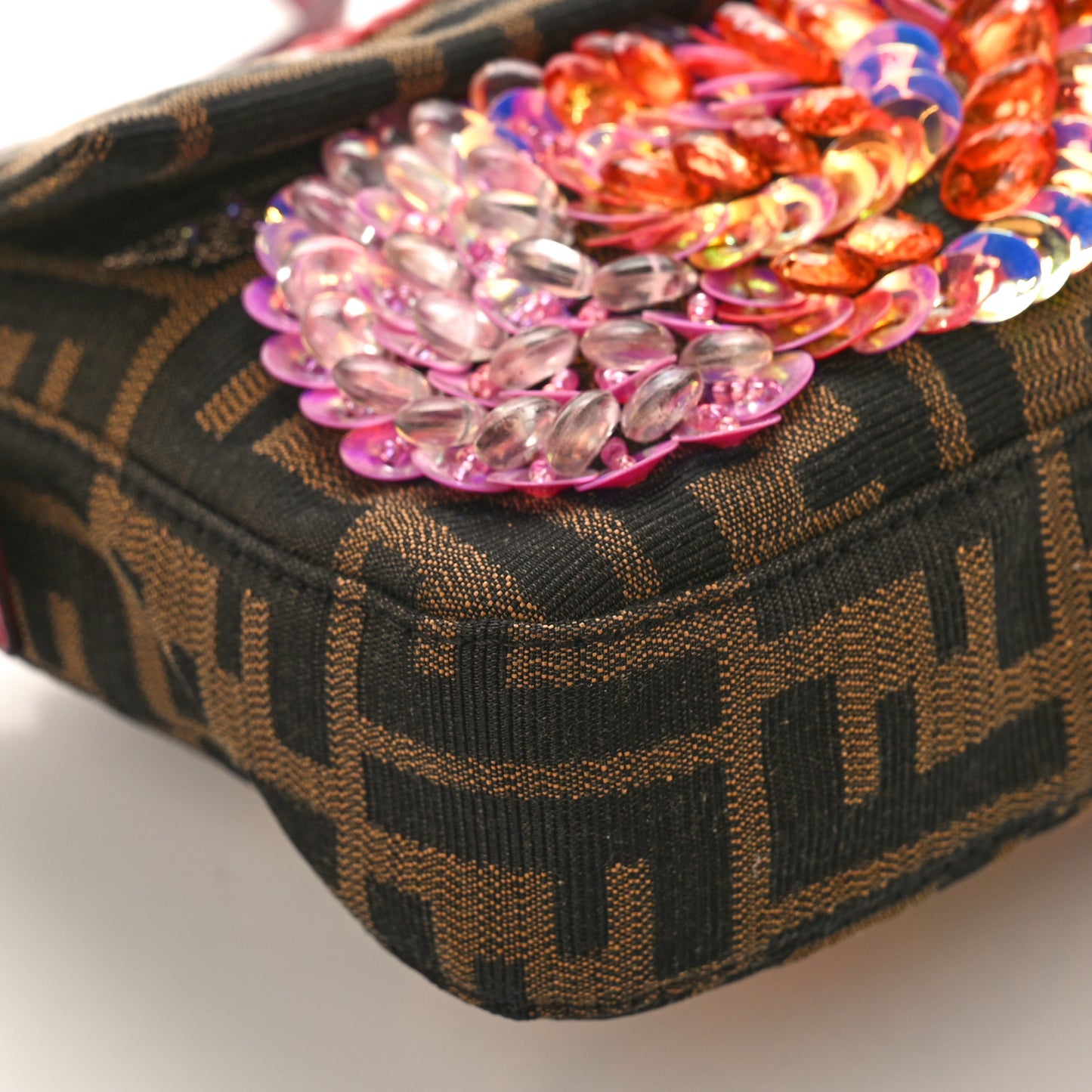 Lizard Zucca Crystal Floral Beaded Baguette Tobacco Multicolor