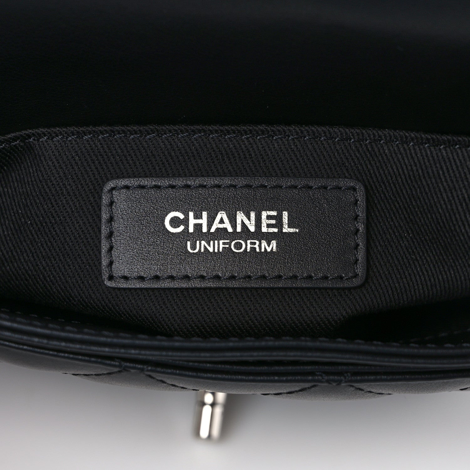Chanel Calfskin Quilted CC Uniform Flap Belt Bag Black 6 of 10