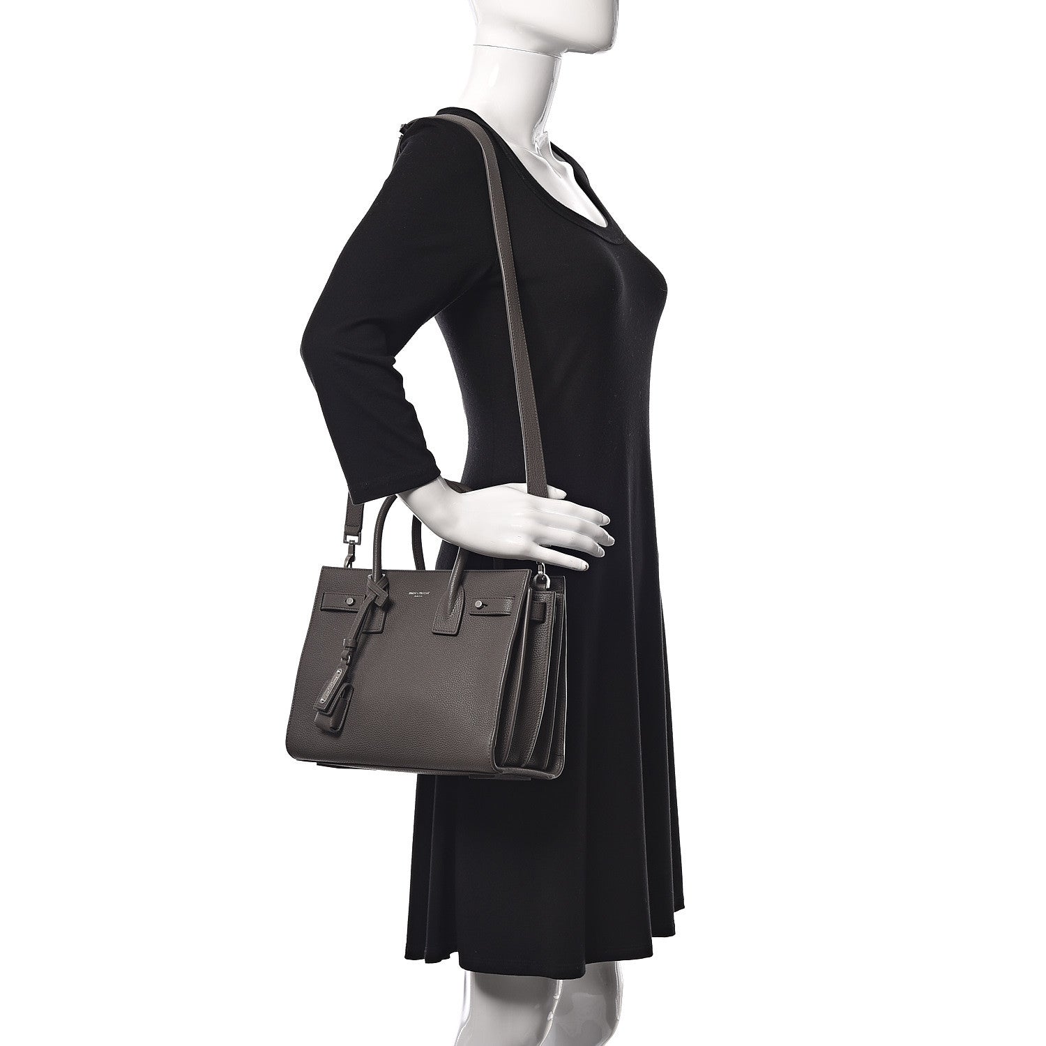 Saint Laurent Grained Calfskin Baby Sac De Jour Souple Earth 2 of 10