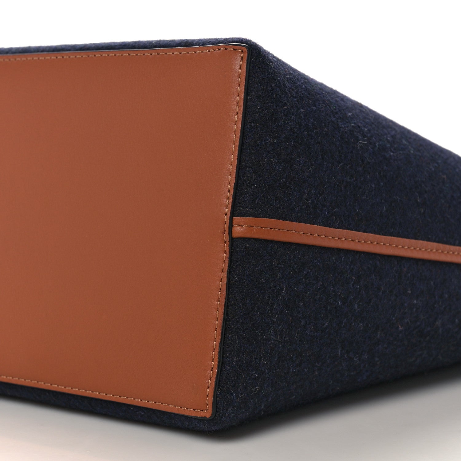 Loewe Wool Calfskin Small Love Anagram Tote Navy Tan 9 of 9