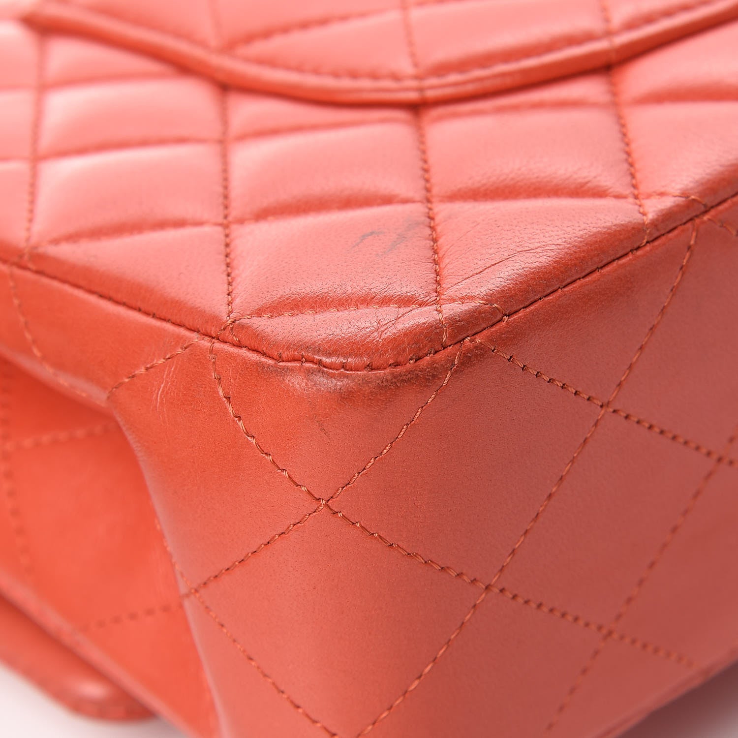 Chanel Lambskin Quilted Medium Double Flap Orange 12 of 21