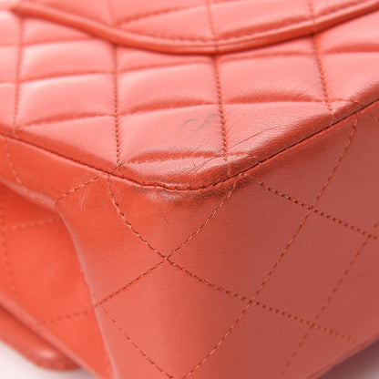 Chanel Lambskin Quilted Medium Double Flap Orange 12 of 21