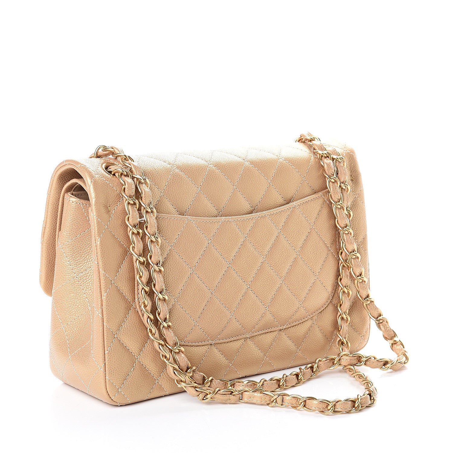 Chanel Pearly Caviar Quilted Jumbo Double Flap Gold 2 of 8