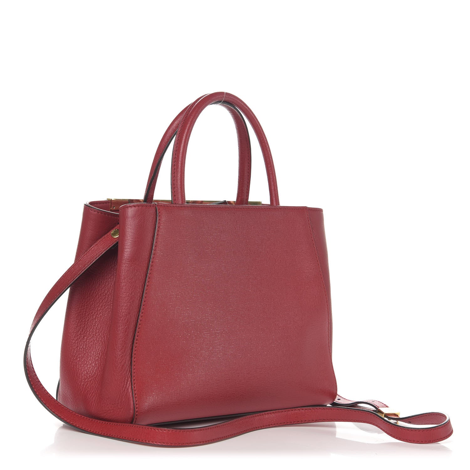 Fendi Vitello Elite Flamingo Petite 2Jours Tote Mattone 3 of 10