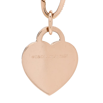 Tiffany 18K Rose Gold Diamond Tiffany Letter S Heart Tag Charm Clasping Oval Link Bracelet 3 of 4