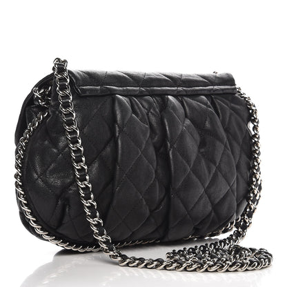 Chanel Washed Lambskin Quilted Medium Chain Around Messenger Black 3 of 7