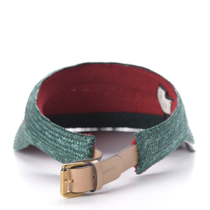 Gucci Raffia Web Visor L Green Red 4 of 8