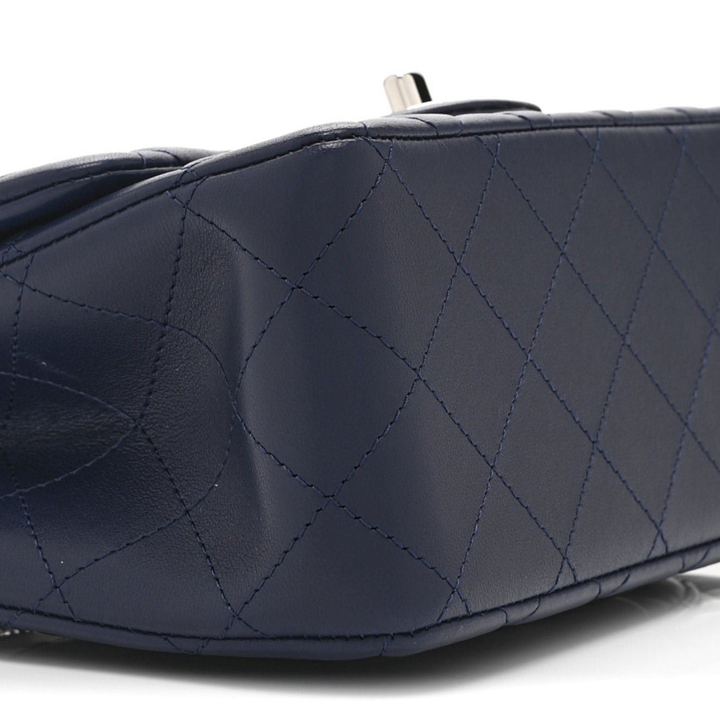 Lambskin Quilted Mini Square Flap Navy