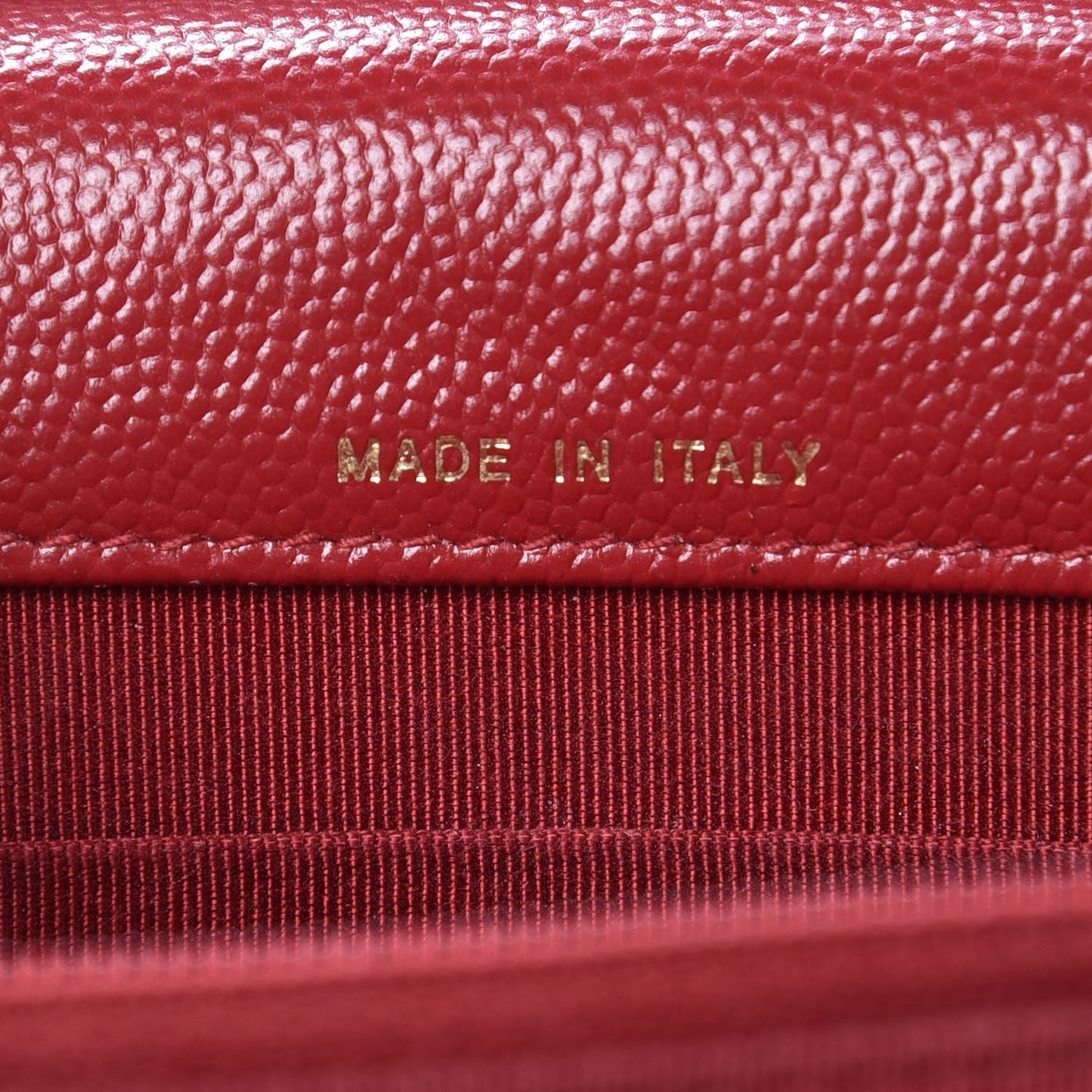 Caviar Quilted Square Wallet On Chain WOC Dark Red