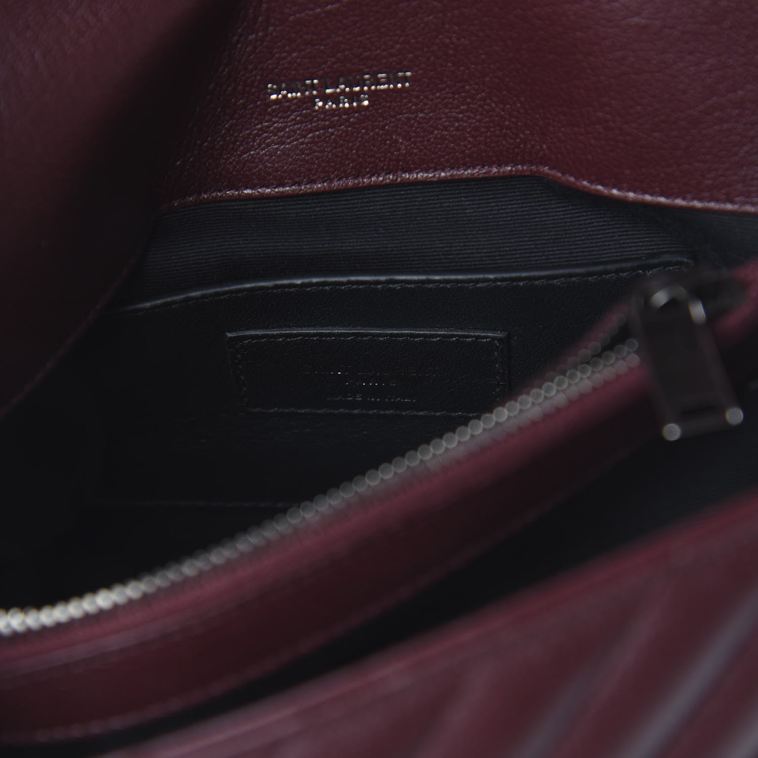 Saint Laurent Sheepskin Matelasse Chevron Monogram Medium College Bag Rouge Legion 7 of 9