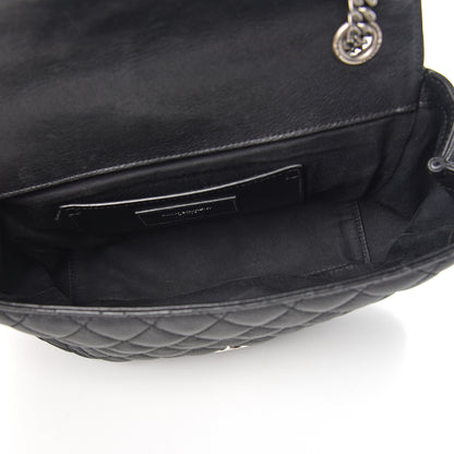 Saint Laurent Sheepskin Tri-Quilt Monogram Medium College Bag Black 4 of 10