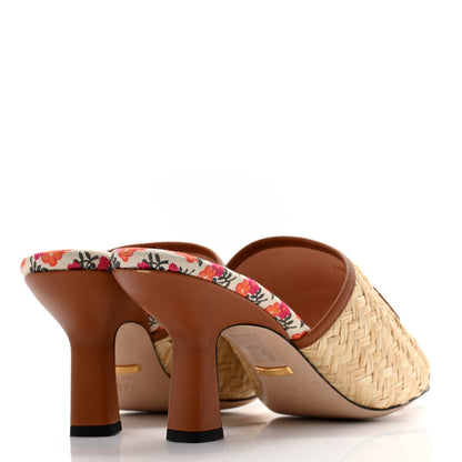 Gucci Raffia Malaga Kid Interlocking G Sandals 39.5 Natural 4 of 9