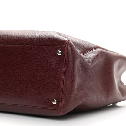 Chanel Calfskin Cerf Executive Shopper Tote Burgundy 10 of 13