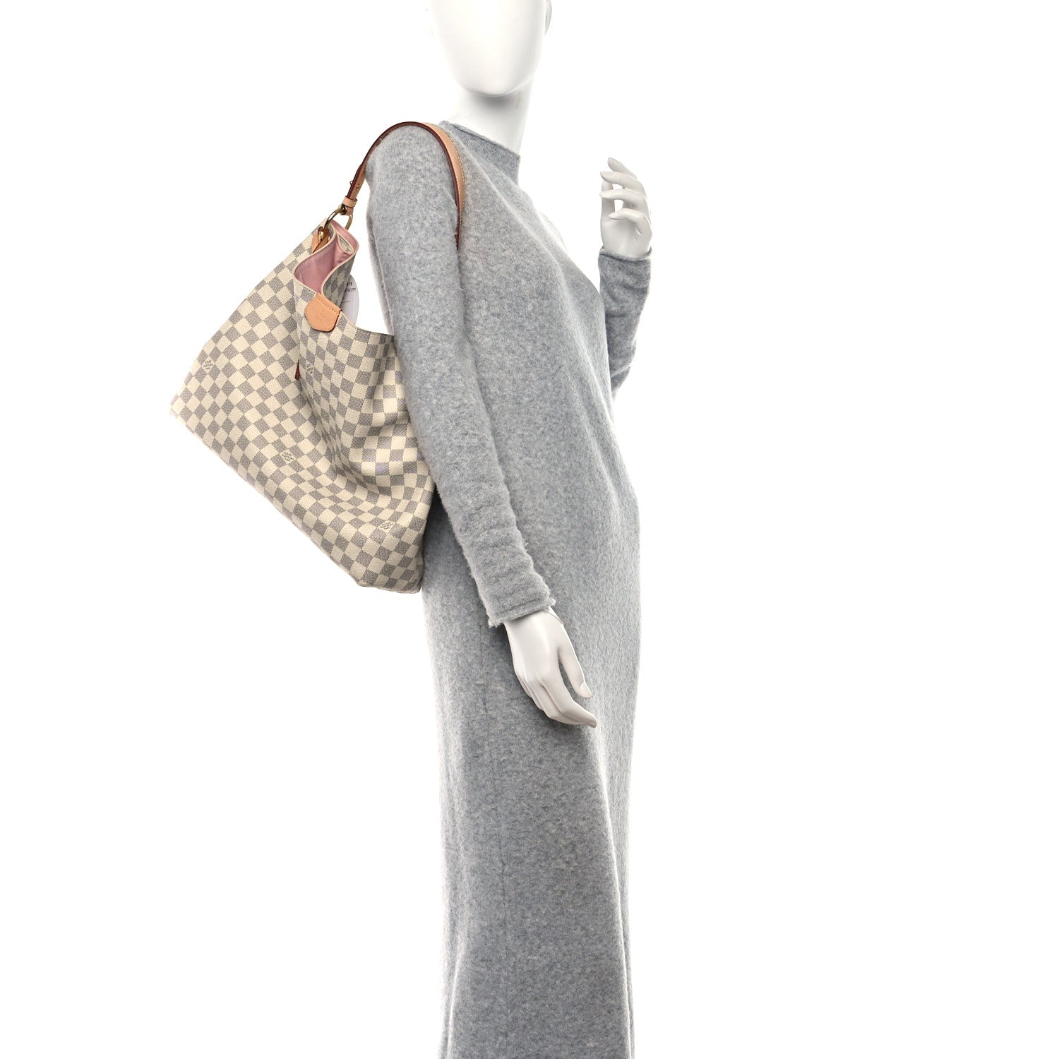 Louis Vuitton Damier Azur Graceful MM Rose Ballerine 2 of 8
