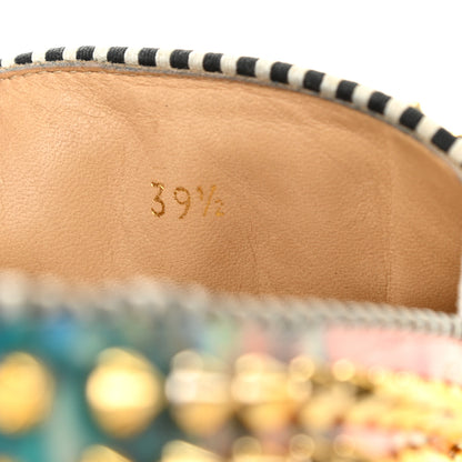 Christian Louboutin Patent Womens Spikes Pik Boat Flats 39.5 Multicolor 8 of 13