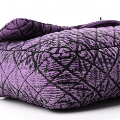 Chanel Denim Quilted Denimpression Flap Purple Black 6 of 10