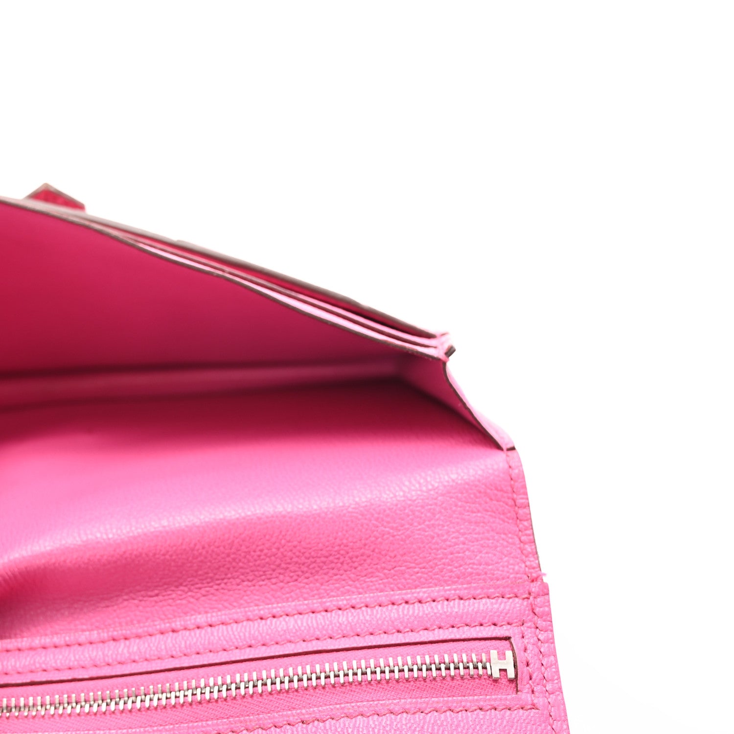 Hermes Shiny Alligator Bearn Wallet Rose Scheherazade 5 of 8