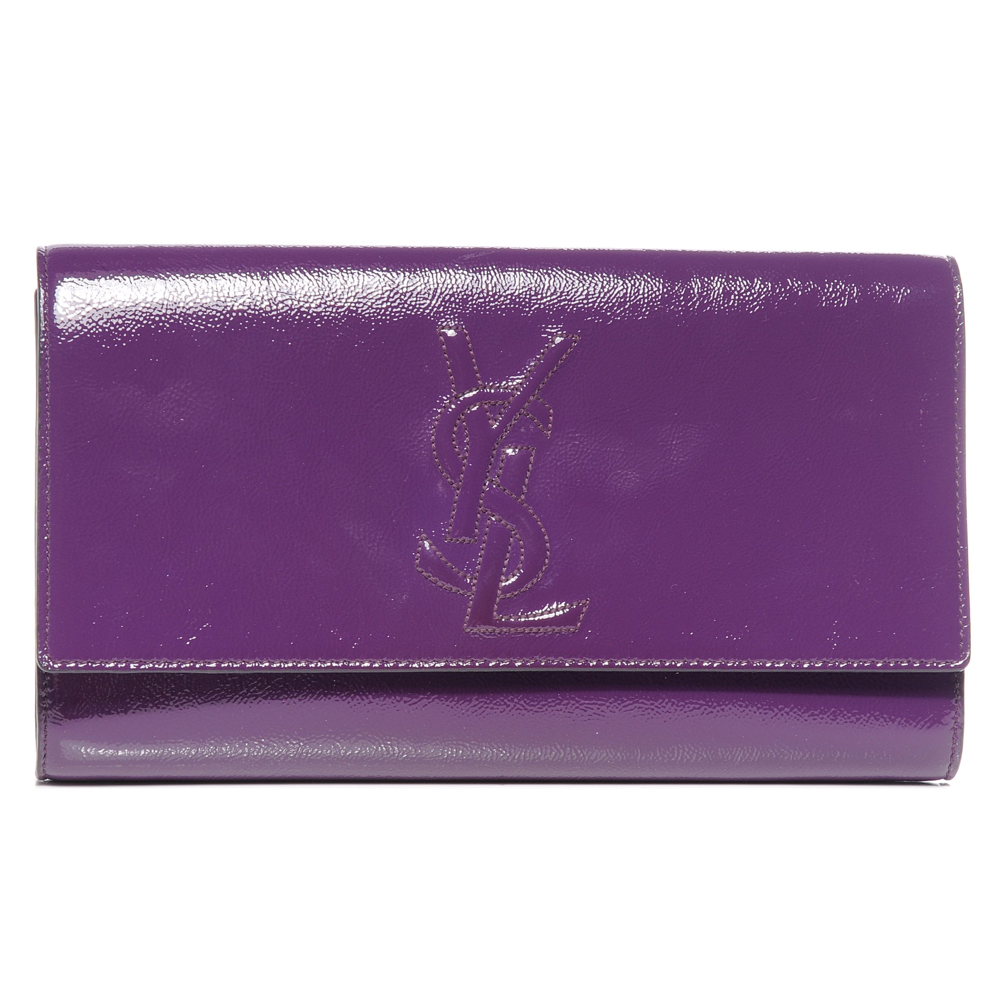 Saint Laurent Patent Belle de Jour Clutch Purple 1 of 7