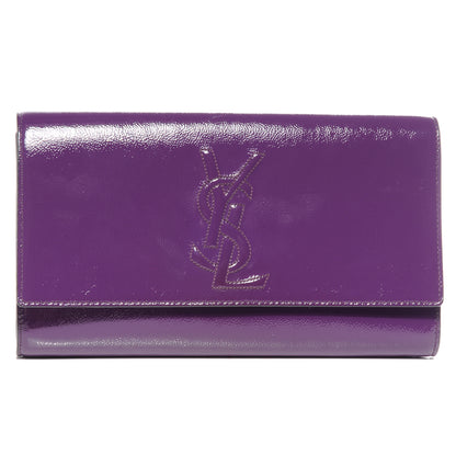 Saint Laurent Patent Belle de Jour Clutch Purple 1 of 7