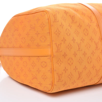 Louis Vuitton Denim Monogram Keepall Bandouliere 50 Ocre 8 of 11