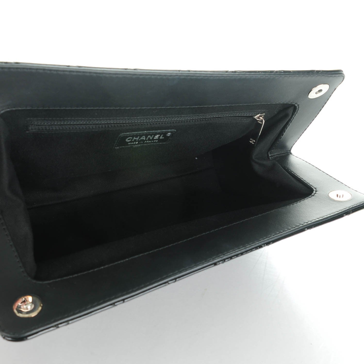 Chanel Patent CC Quilted Timeless Clutch Black 5 of 7
