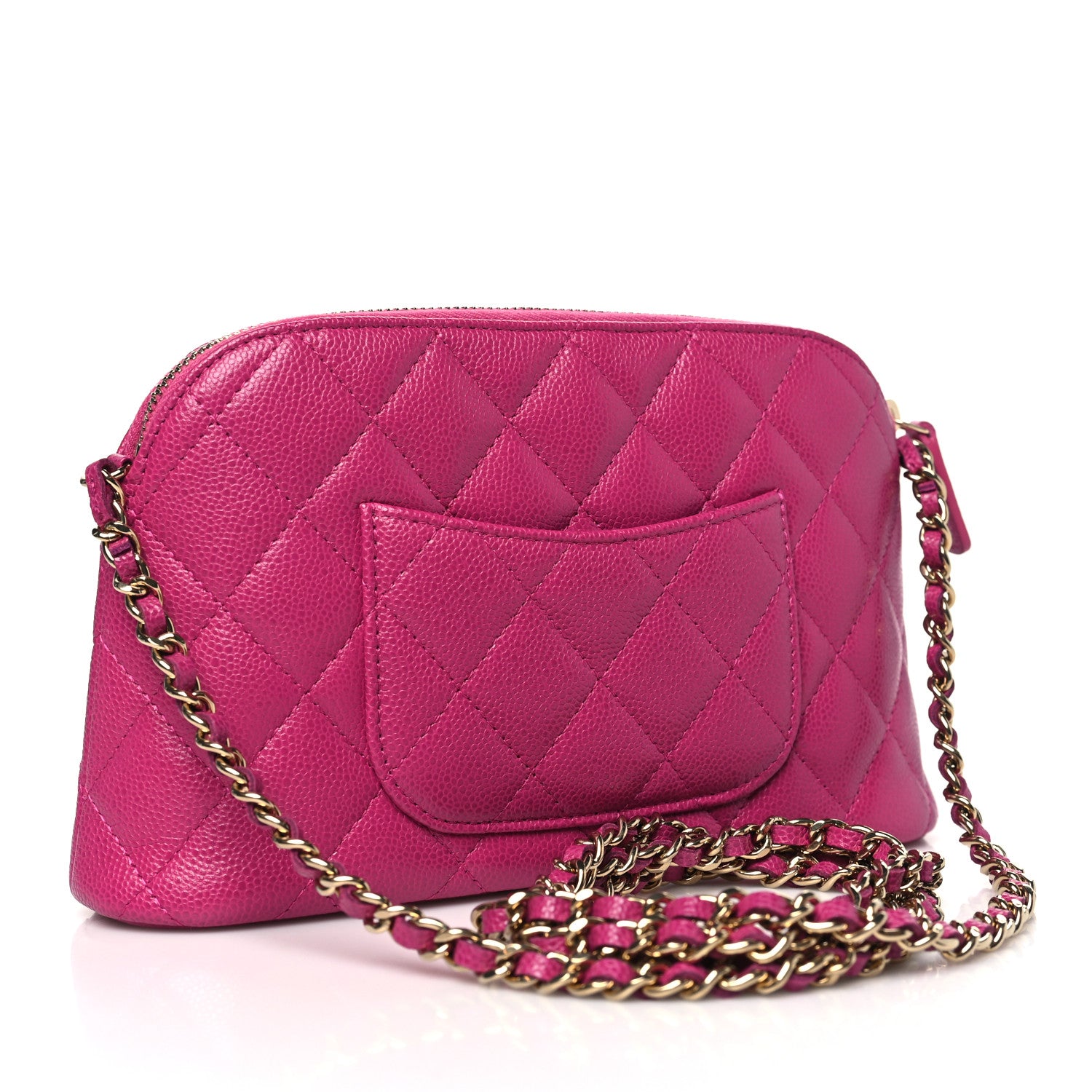 Chanel Caviar Quilted Classic Clutch With Chain Fuchsia 4 of 12