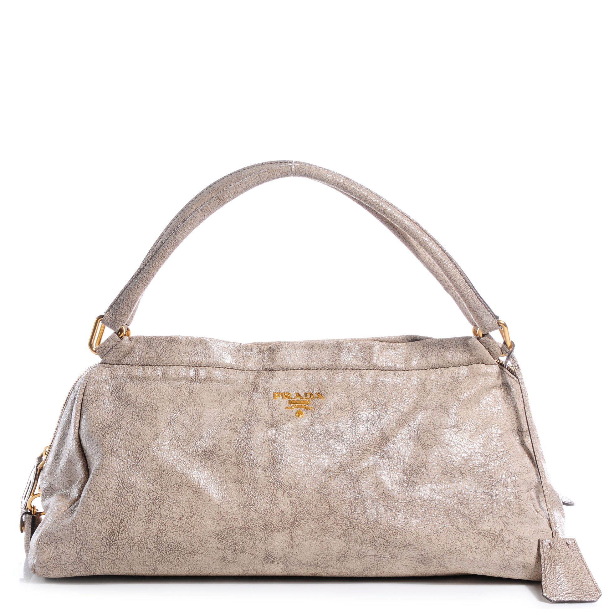 Prada Craquele Shoulder Bag Talco 1 of 9