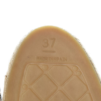 Chanel Lambskin CC Espadrilles 37 Beige Black 8 of 10