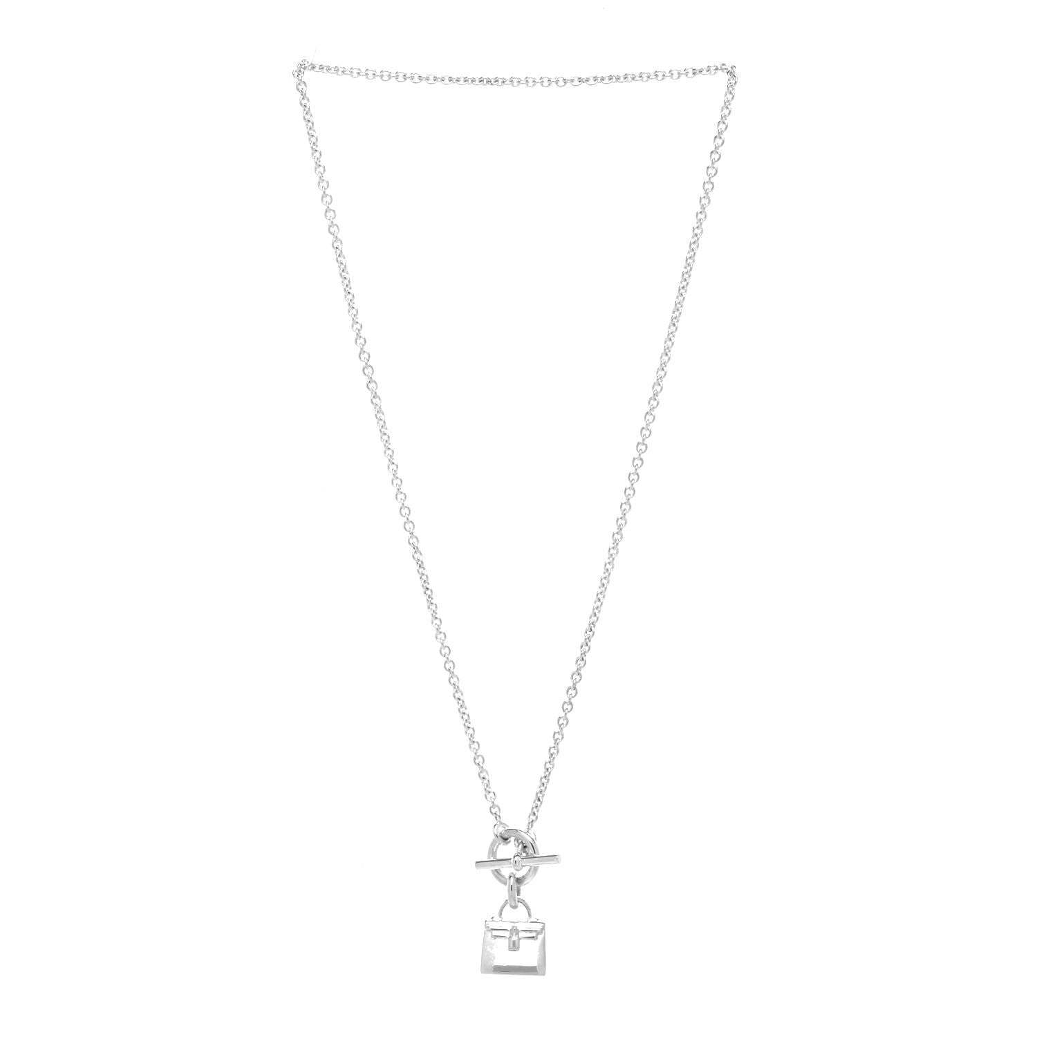 Hermes Sterling Silver Kelly Charm Pendant Necklace 3 of 5