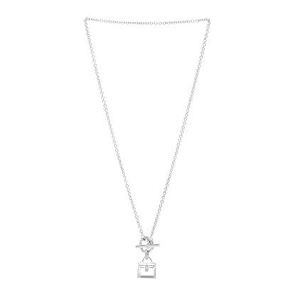 Hermes Sterling Silver Kelly Charm Pendant Necklace 3 of 5