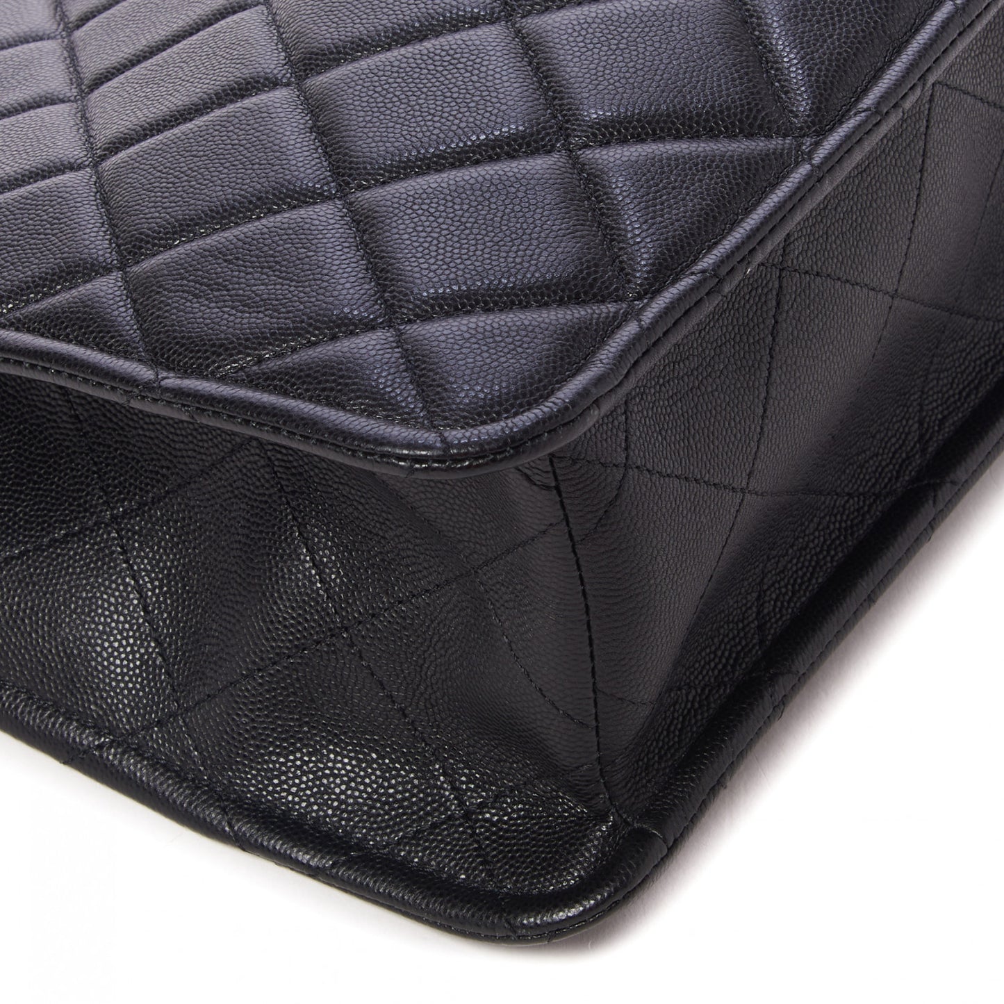 Caviar Quilted Sweet Classic Shopping Tote Black
