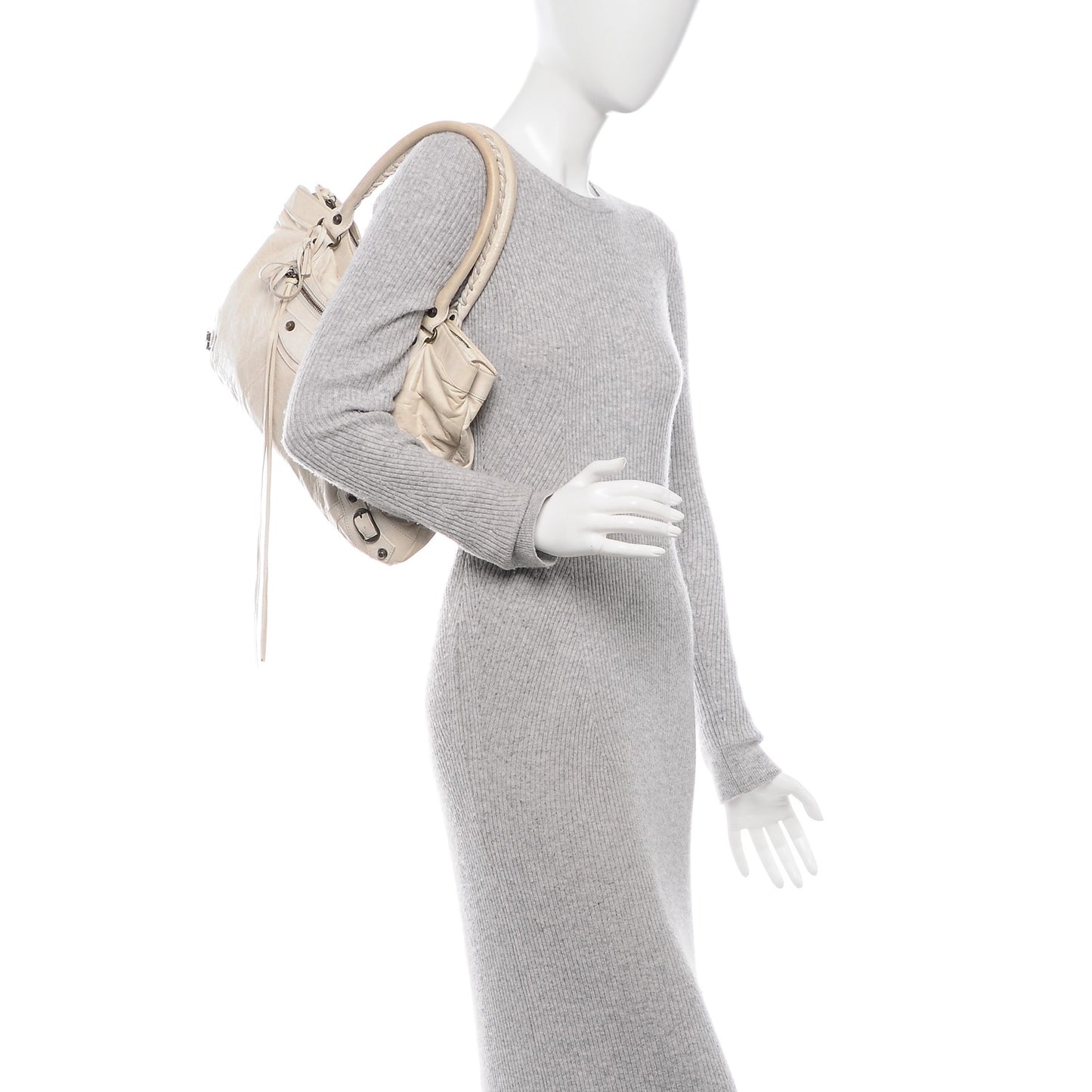 Chevre Classic Hardware Purse White