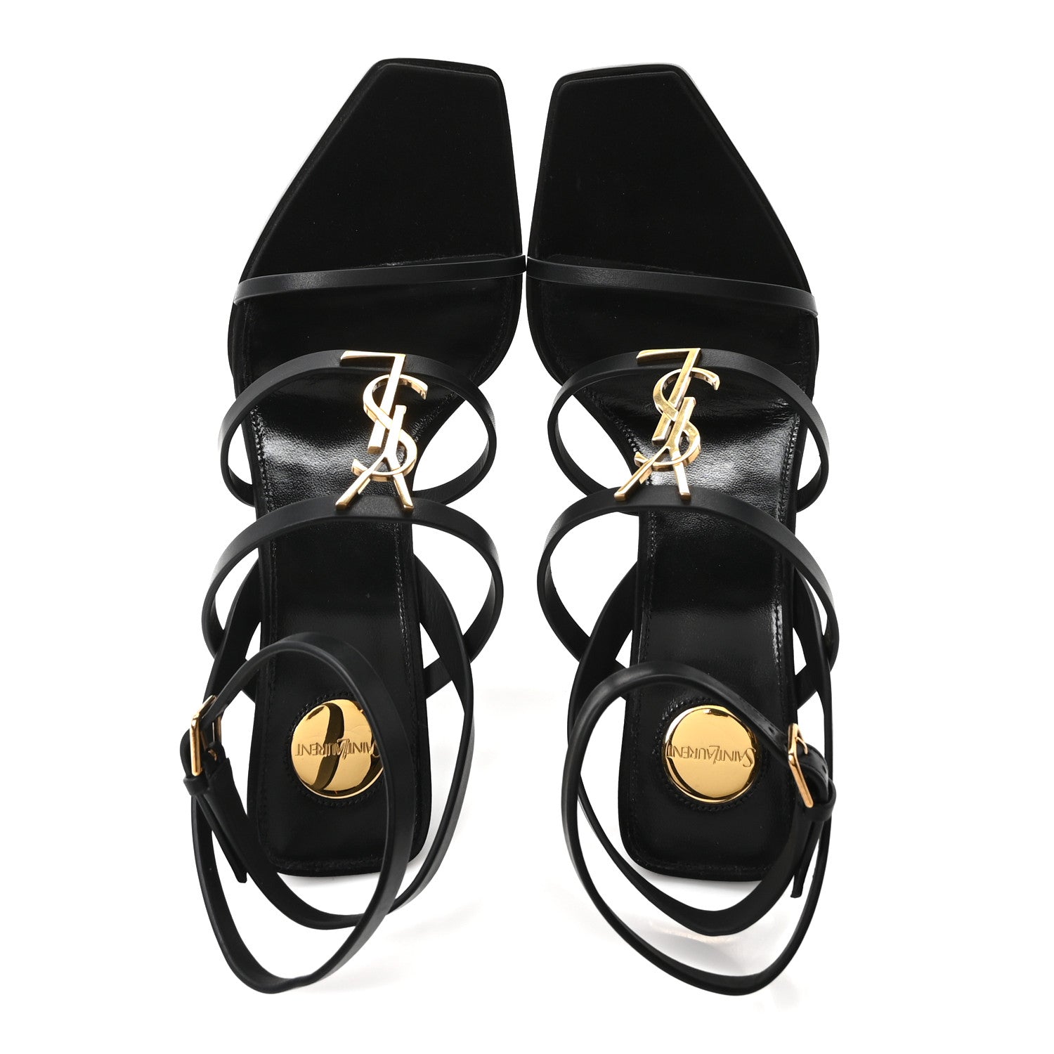 Saint Laurent Calfskin Cassandra 90 Wedges 39.5 Black Light Bronze 2 of 10