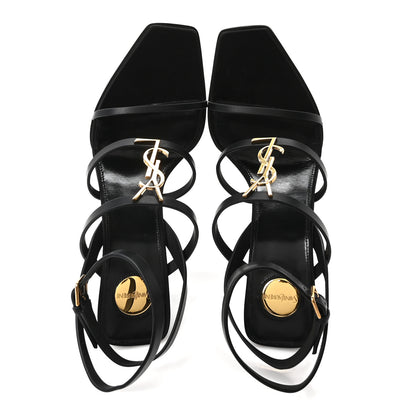 Saint Laurent Calfskin Cassandra 90 Wedges 39.5 Black Light Bronze 2 of 10