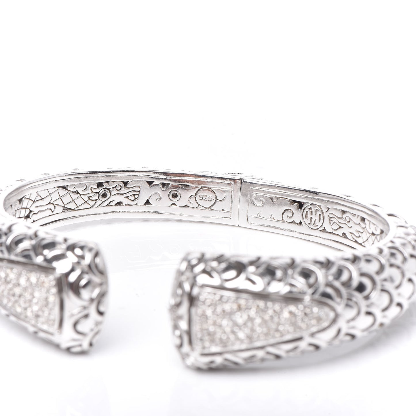 Sterling Silver Diamond Naga Kick Cuff Bracelet