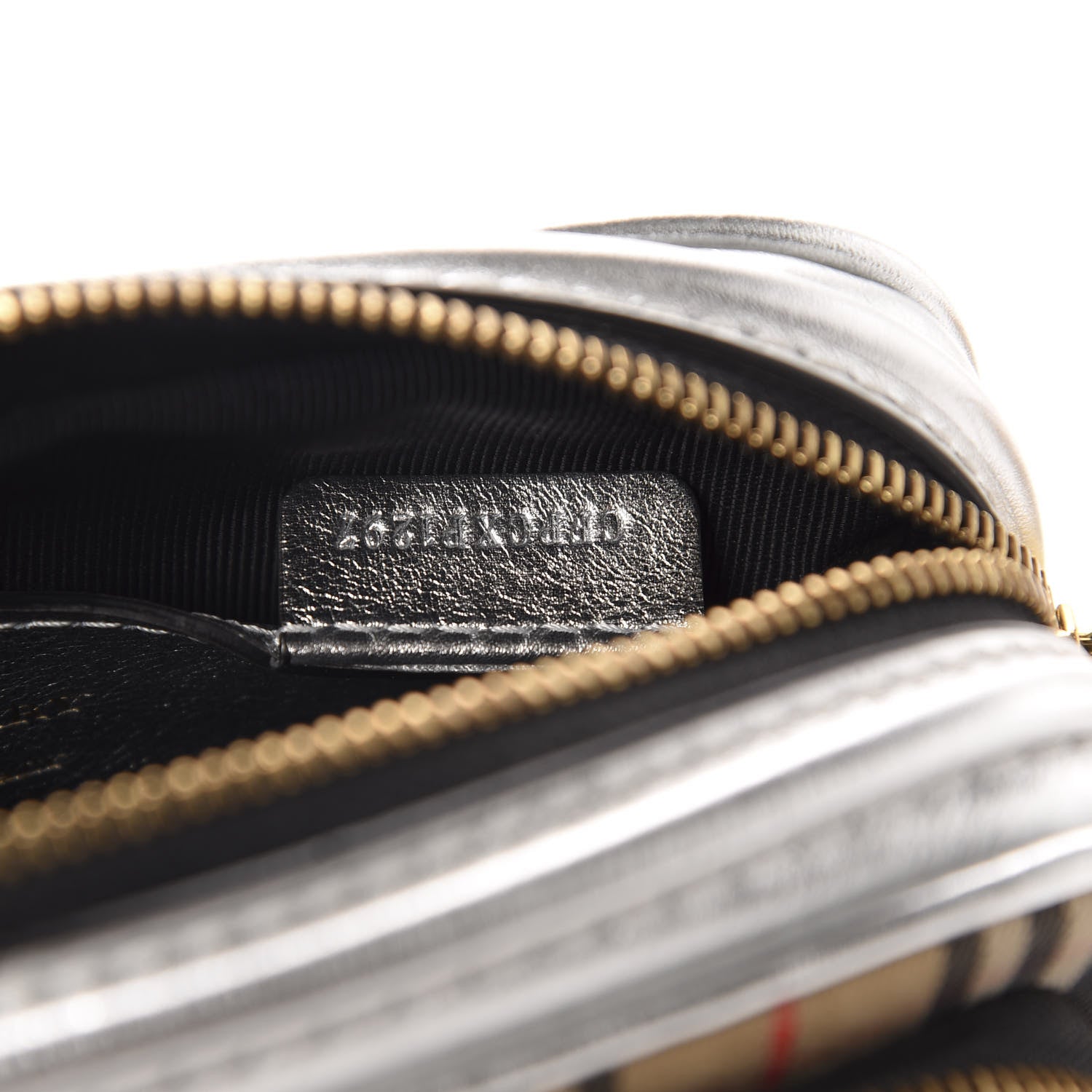 Burberry Smooth Calfskin 1983 Knight Check Link Camera Bag Silver 8 of 10