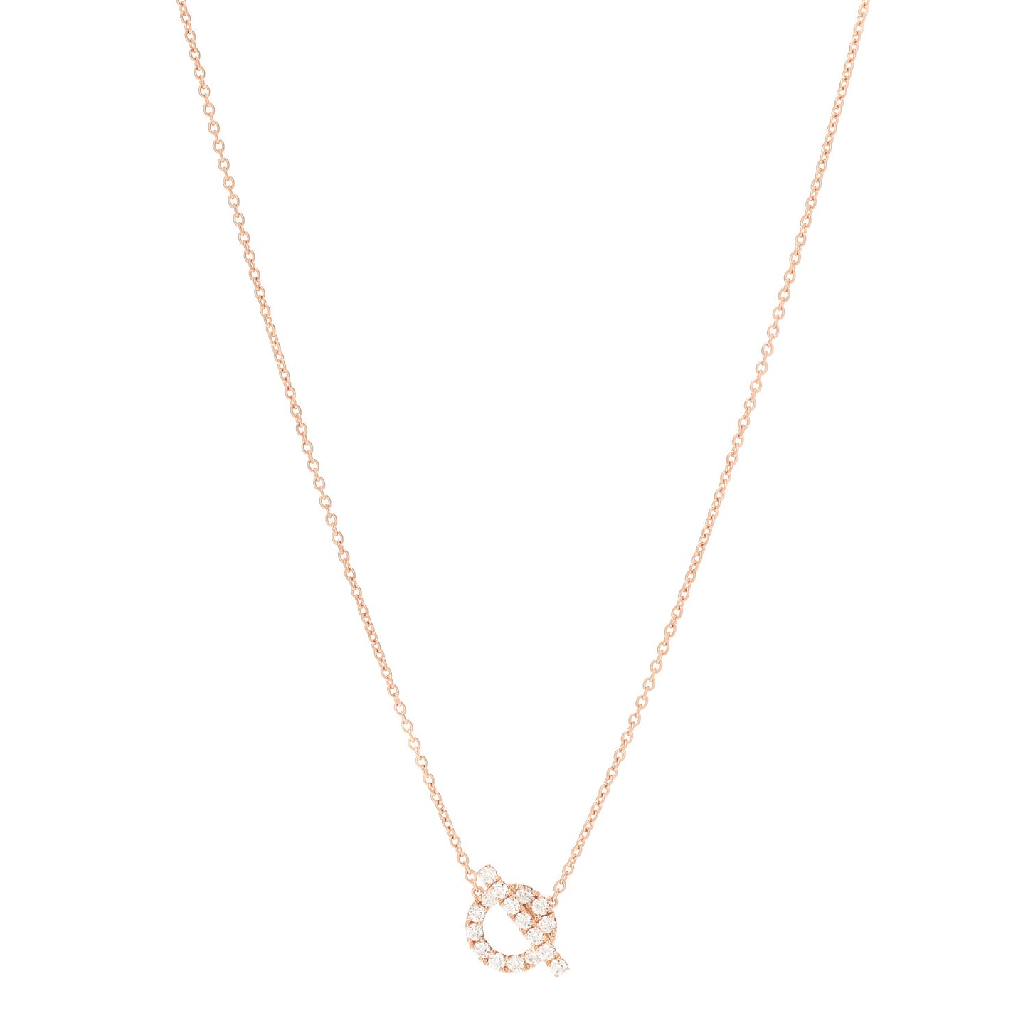 18K Rose Gold Diamond Finesse Pendant Necklace