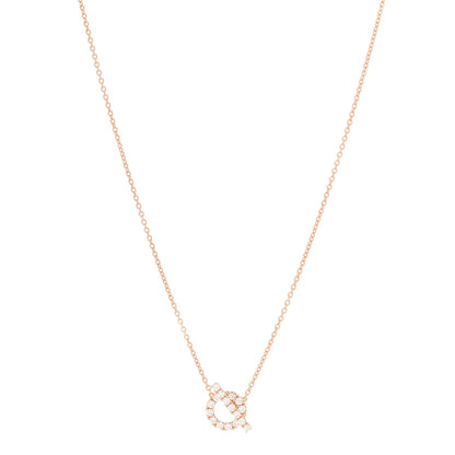 Hermes 18K Rose Gold Diamond Finesse Pendant Necklace 1 of 5
