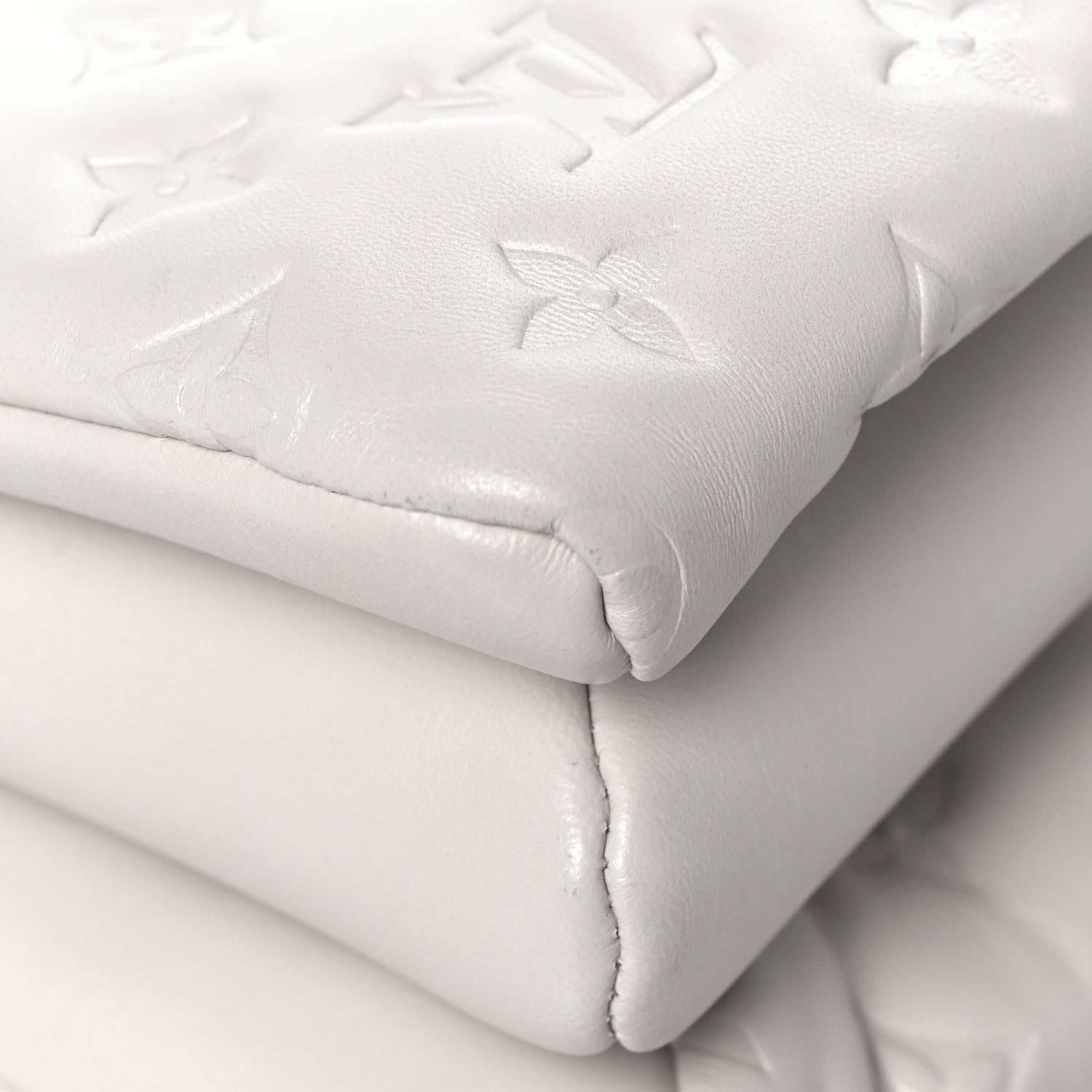 Louis Vuitton Lambskin Embossed Monogram Coussin PM Cream 10 of 12