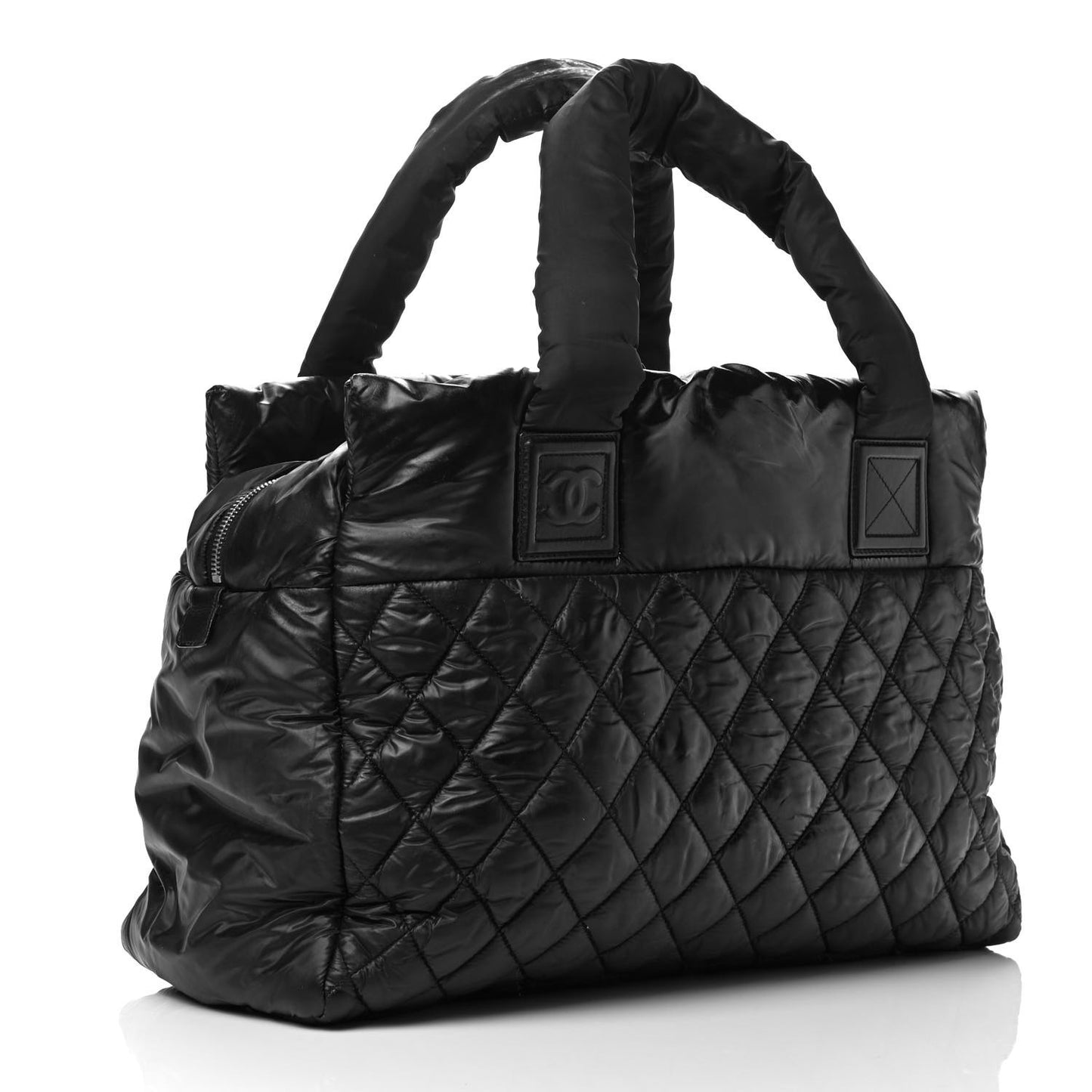 Nylon Coco Cocoon Zipped Tote Black