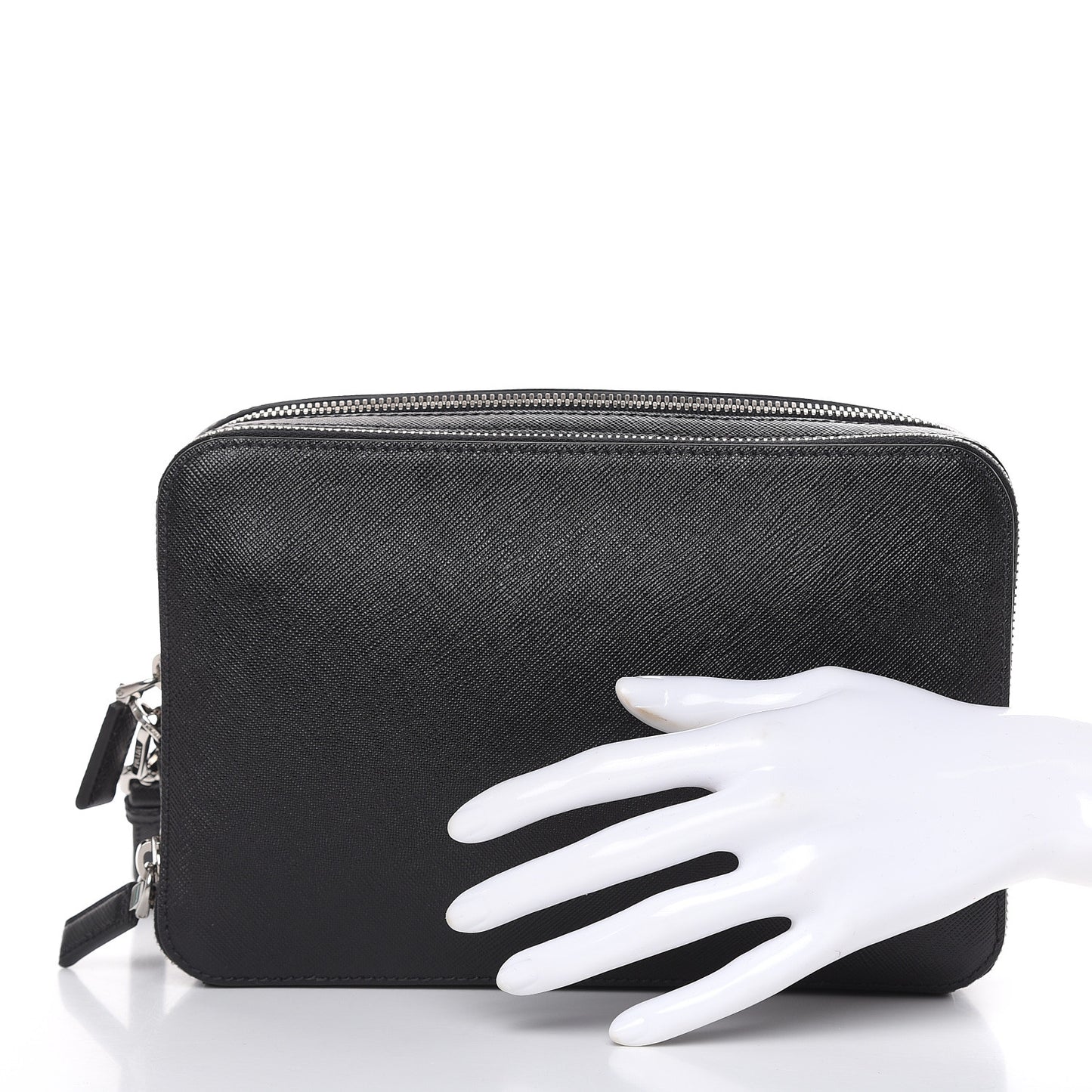 Saffiano Travel Wristlet Bag Black