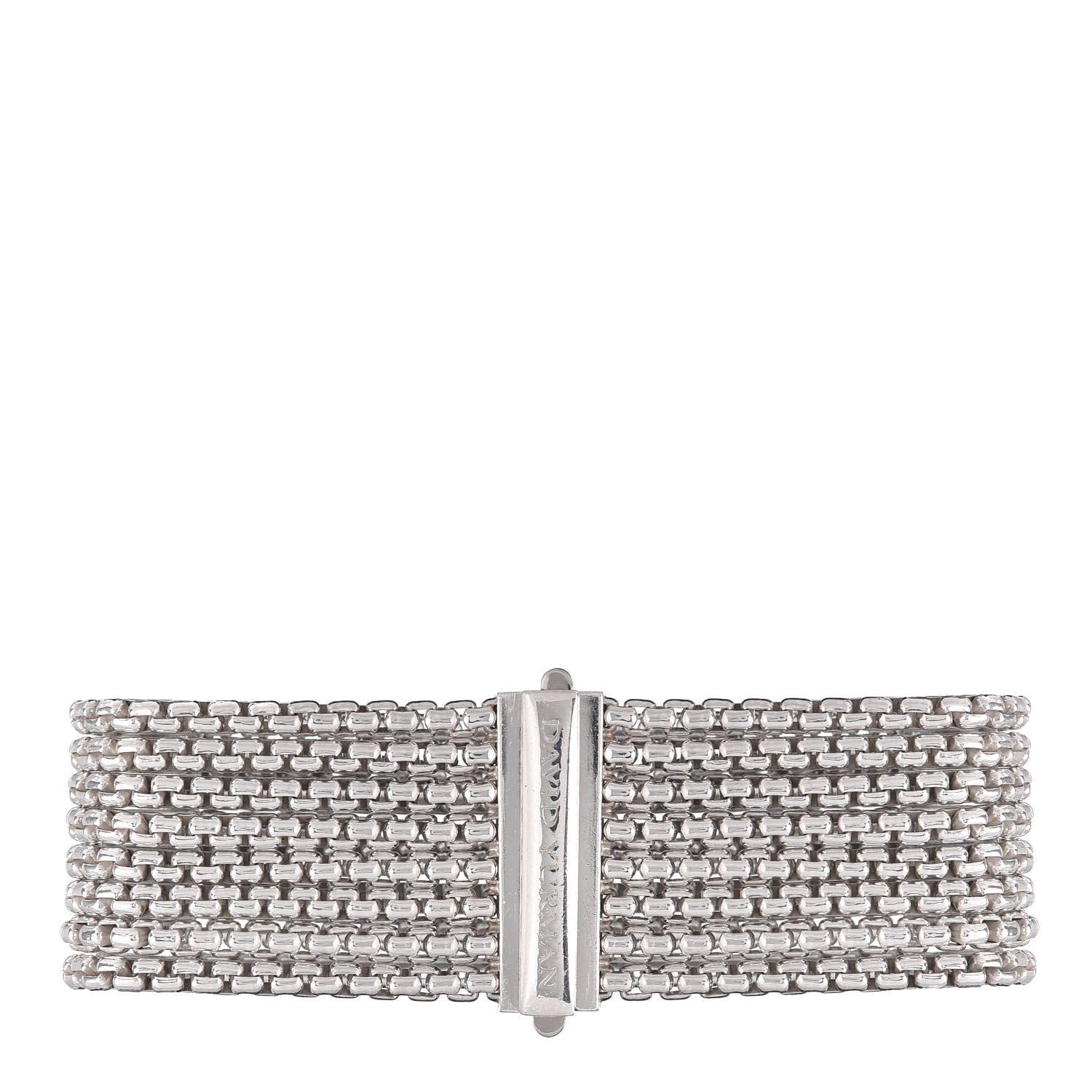 David Yurman Sterling Silver Eight-Row Box Chain Bracelet 3 of 4