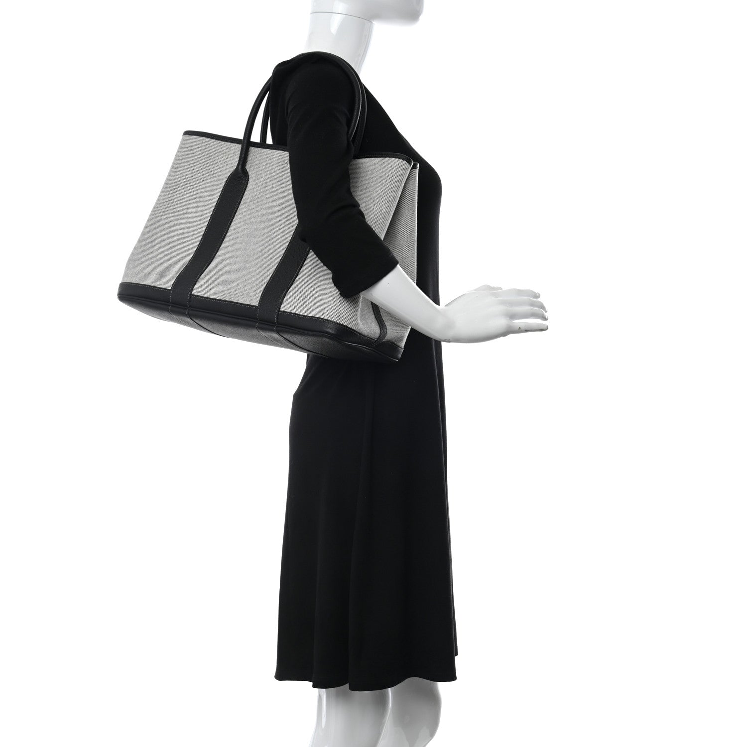 Hermes Toile Buffle Skipper Garden Party 36 MM Tote Black 2 of 10