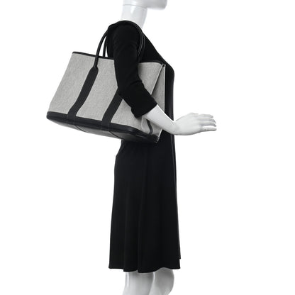 Hermes Toile Buffle Skipper Garden Party 36 MM Tote Black 2 of 10