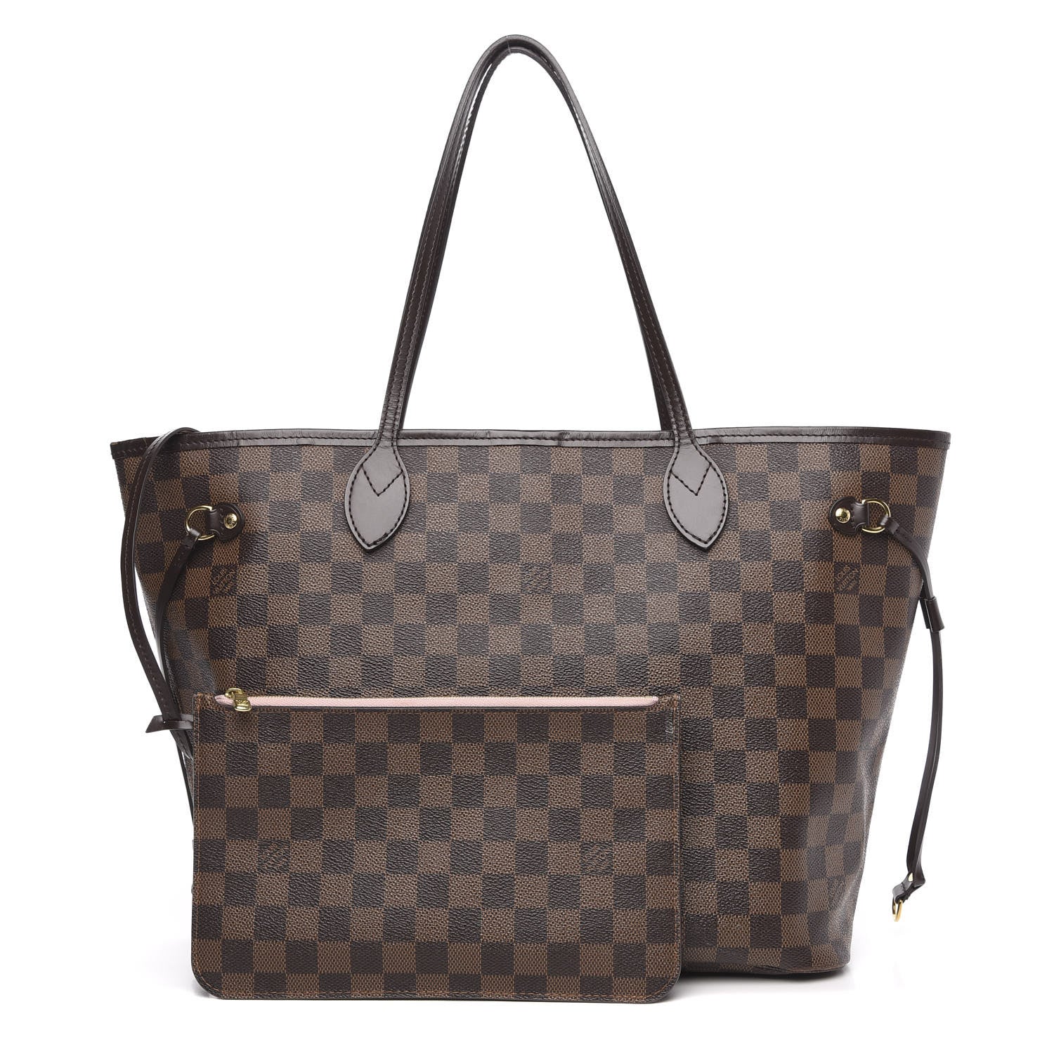 Louis Vuitton Damier Ebene Neo Neverfull MM Rose Ballerine 1 of 22