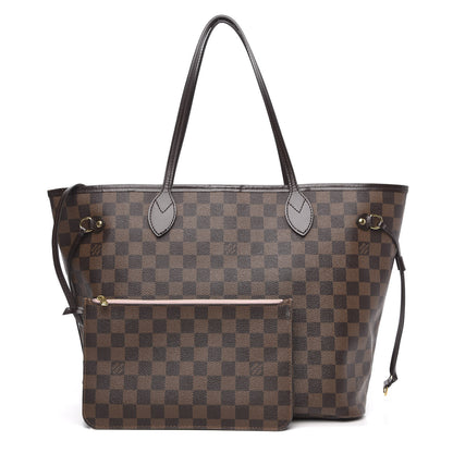 Louis Vuitton Damier Ebene Neo Neverfull MM Rose Ballerine 1 of 22