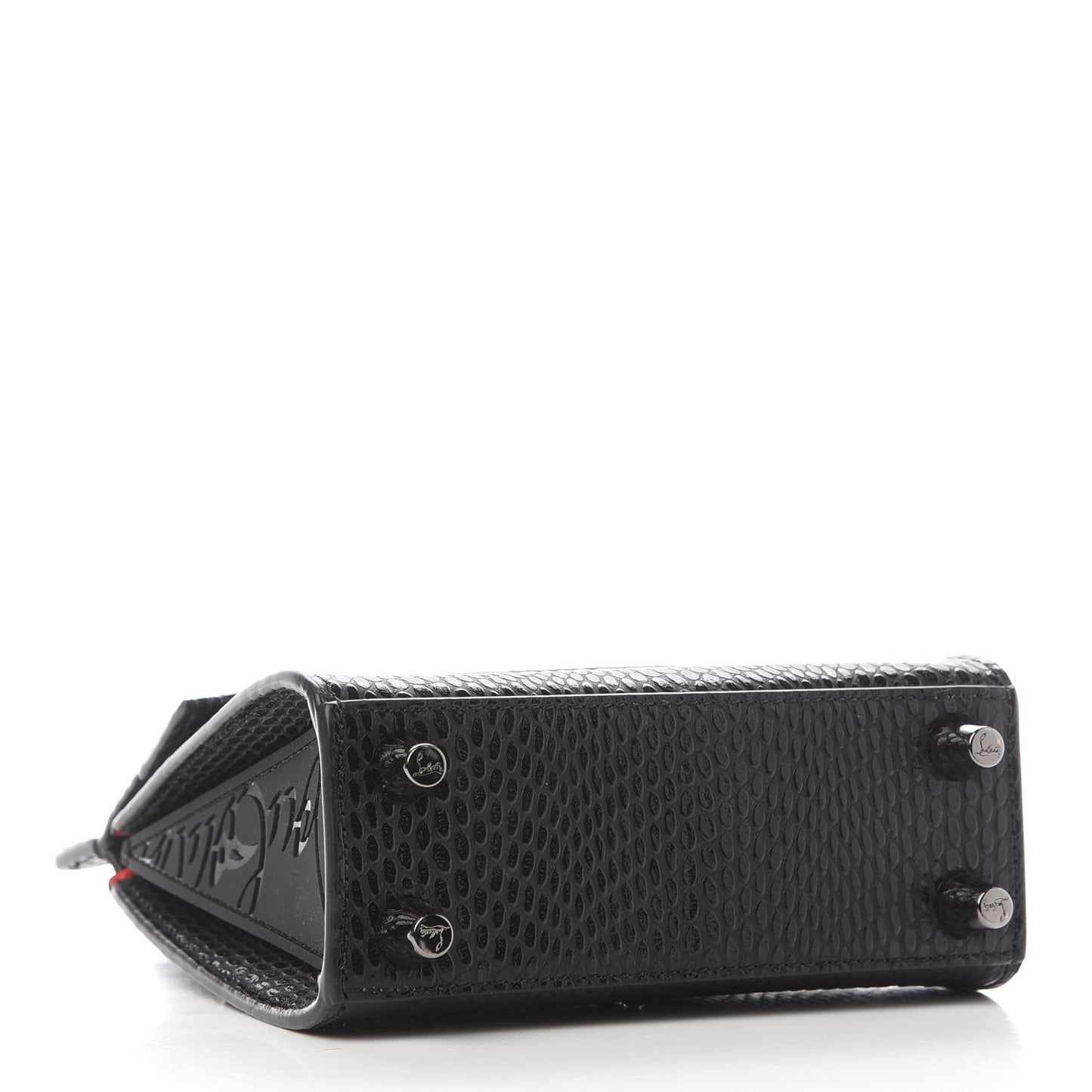 Calfskin Snakeskin Embossed Jurassic Mini Paloma Black