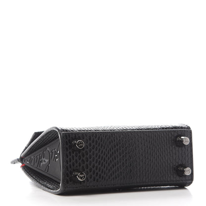 Christian Louboutin Calfskin Snakeskin Embossed Jurassic Mini Paloma Black 4 of 7