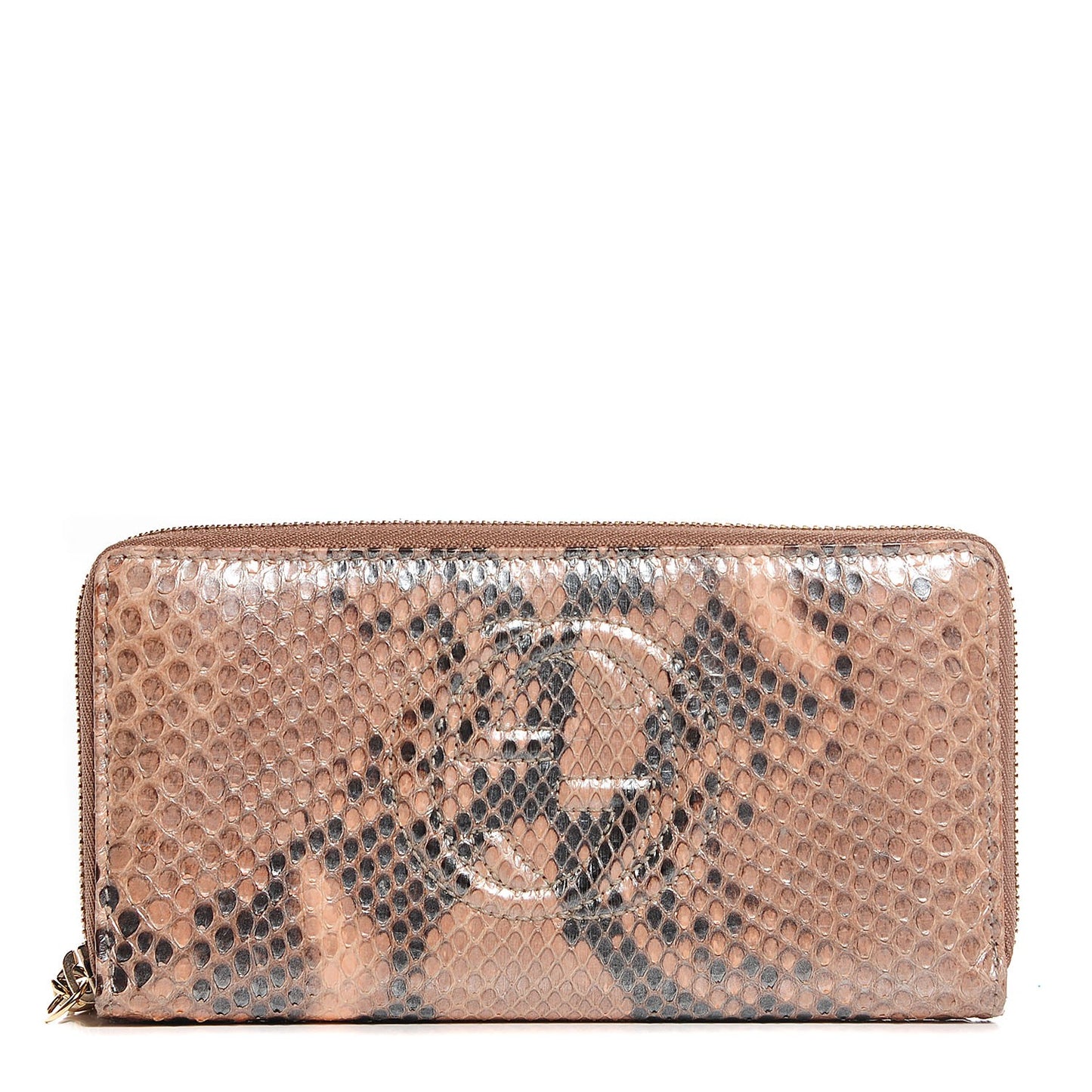 Metallic Python Soho Zip Around Wallet