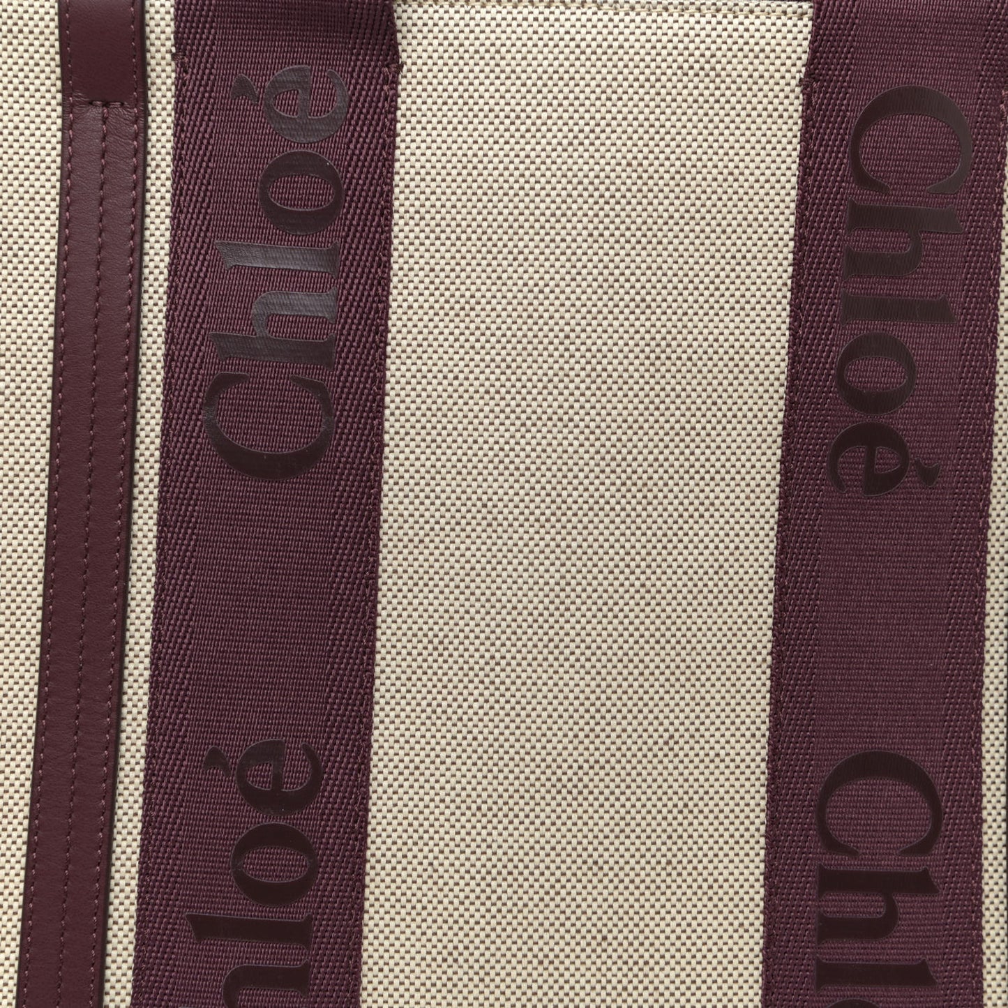 Cotton Calfskin Medium Woody Ribbon Tote Burgundy